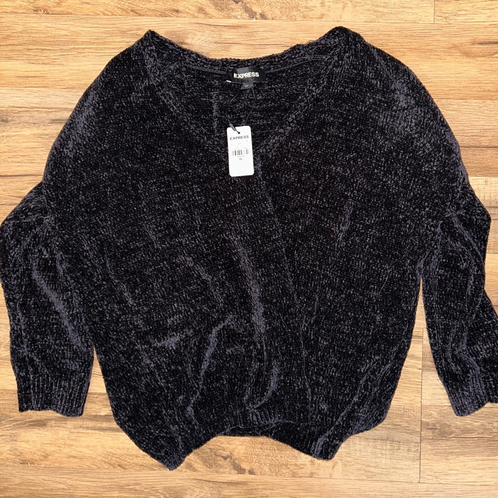 Express Black V-Neck Sweater XS